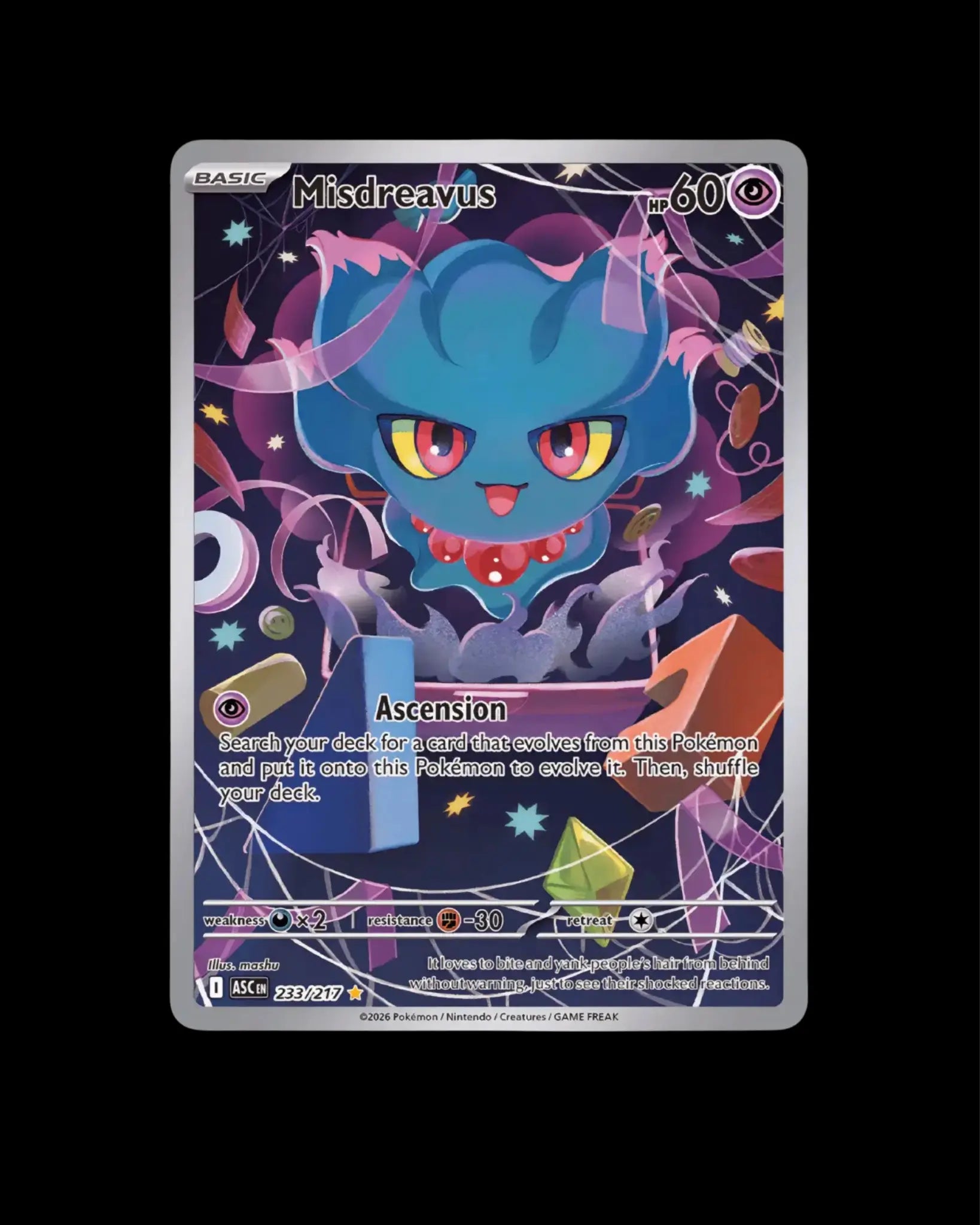 Pokémon TCG Misdreavus 233/217 Ascended Heroes English NM – Crown Collectibles Co