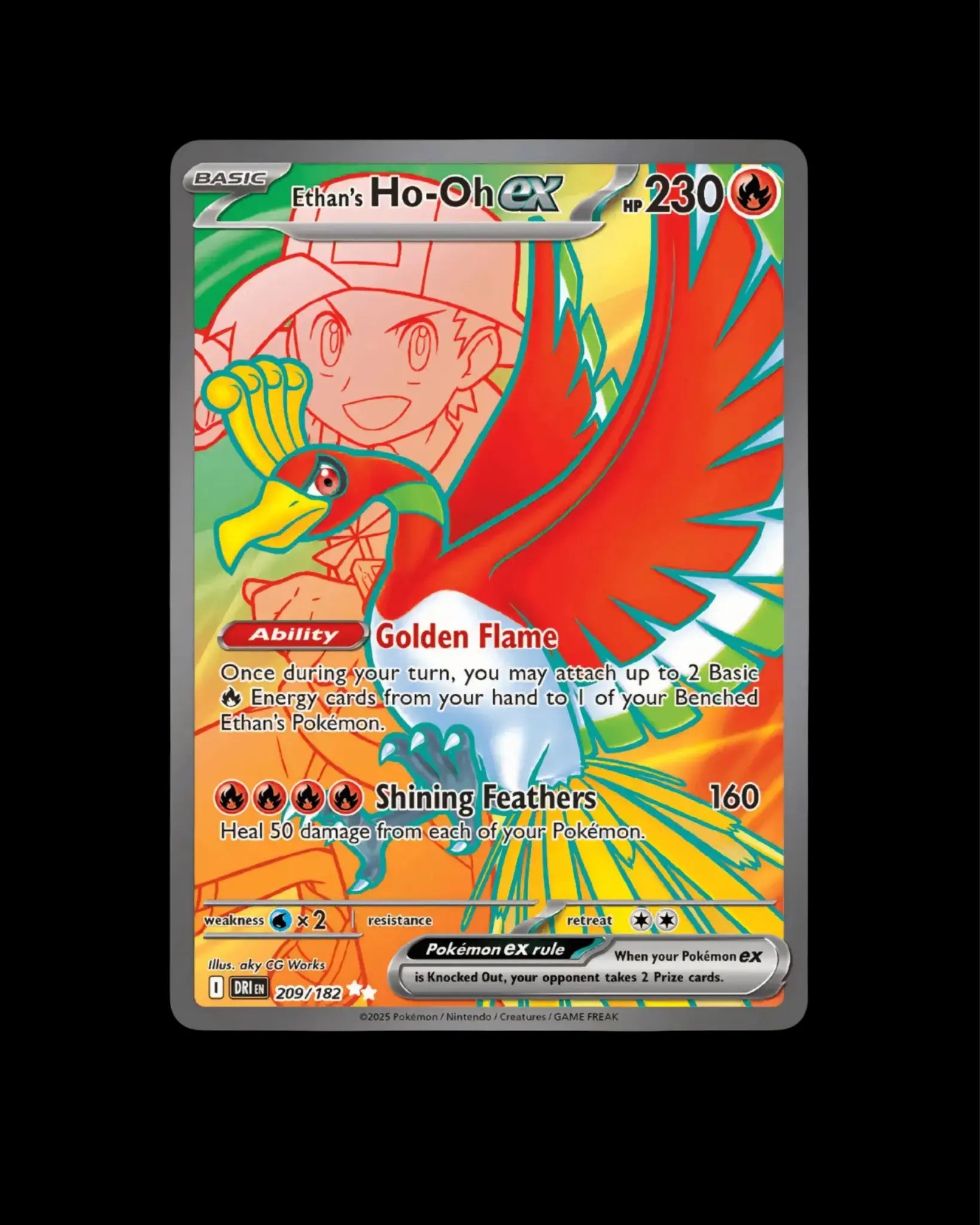 Pokémon TCG Ethan's Ho-Oh ex 209/182 Destined Rivals English NM