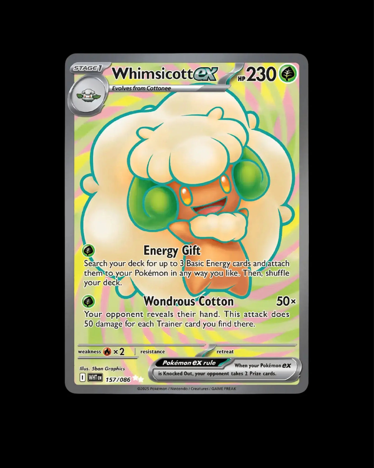Pokémon TCG Whimsicott ex 157/086 White Flare English NM