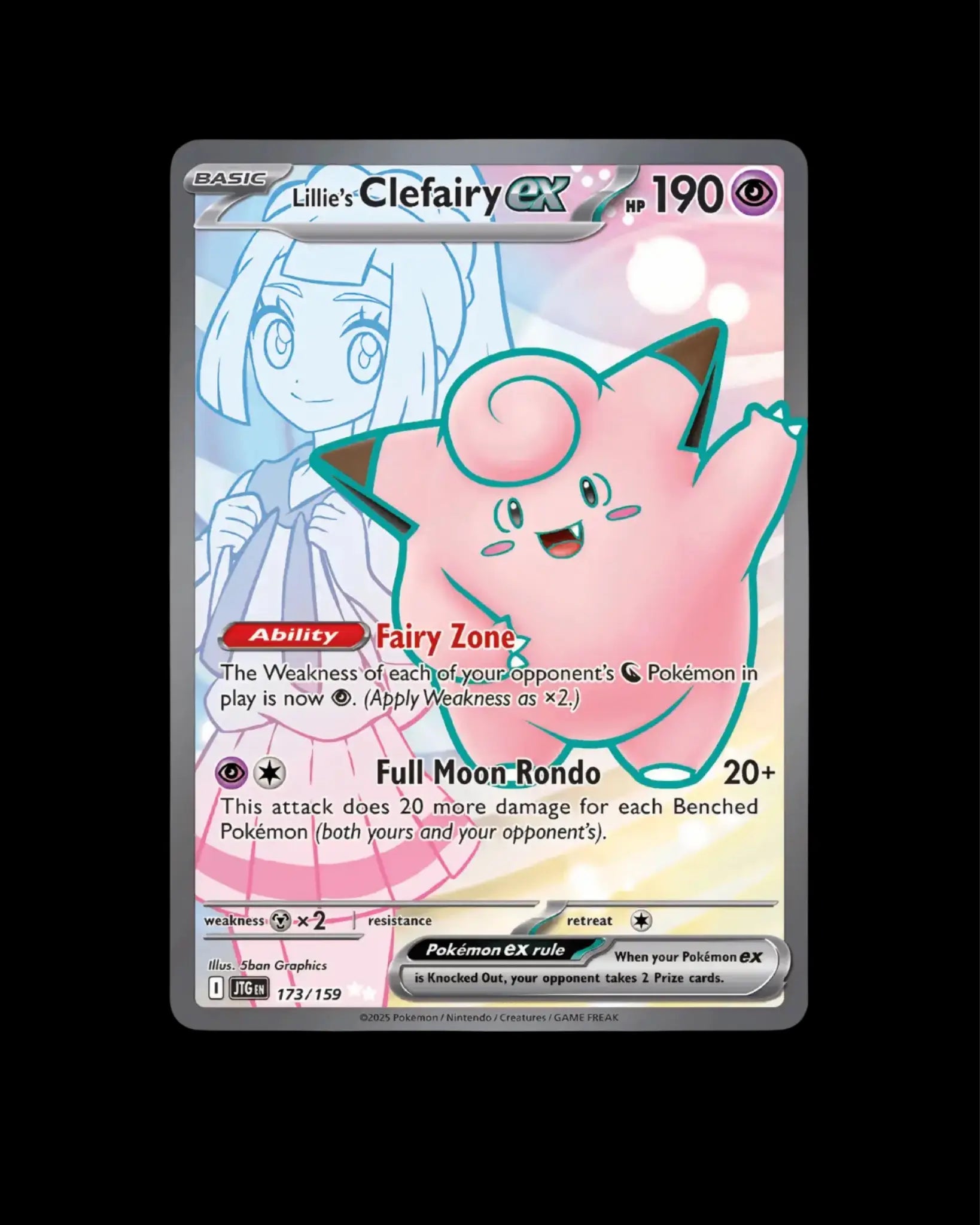 Pokémon TCG Lillie's Clefairy ex 173/159 Journey Together English NM