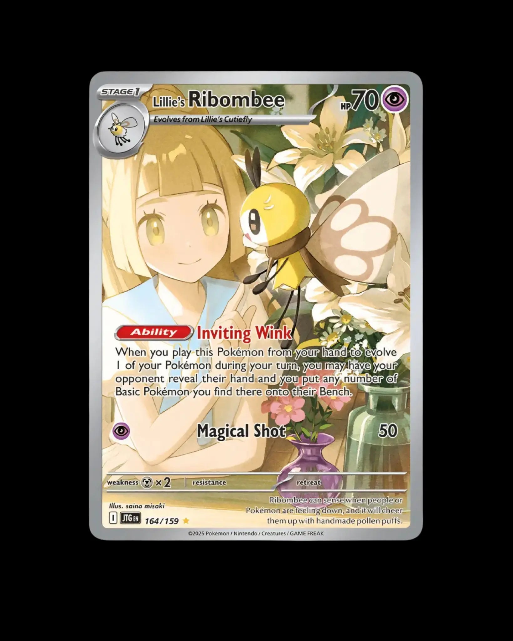 Pokémon TCG Lillie's Ribombee 164/159 Journey Together English NM