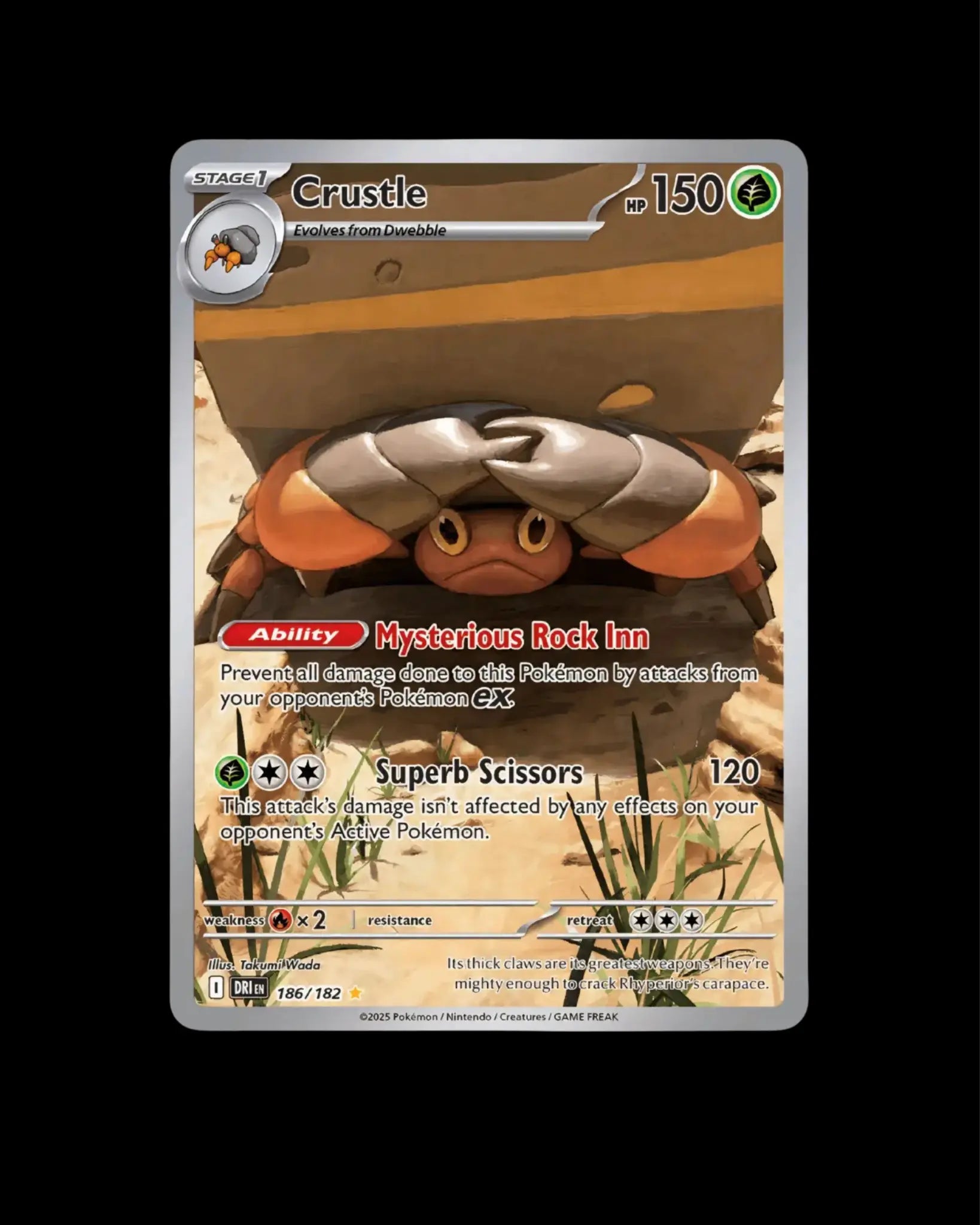 Pokémon TCG Crustle 186/182 Destined Rivals English NM