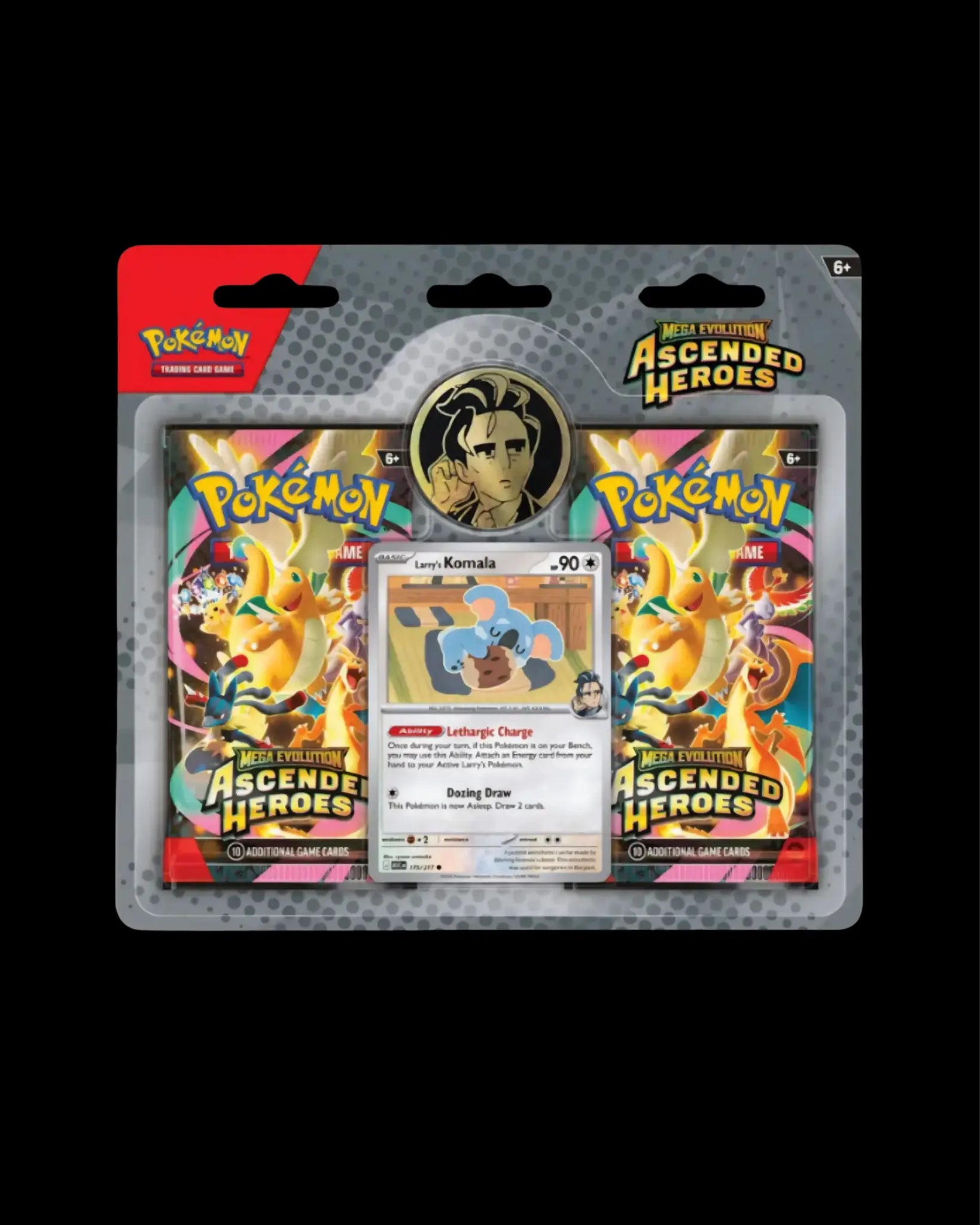 Pokémon TCG Mega Evolution Ascended Heroes Larry's Komala 2-Pack Blister English