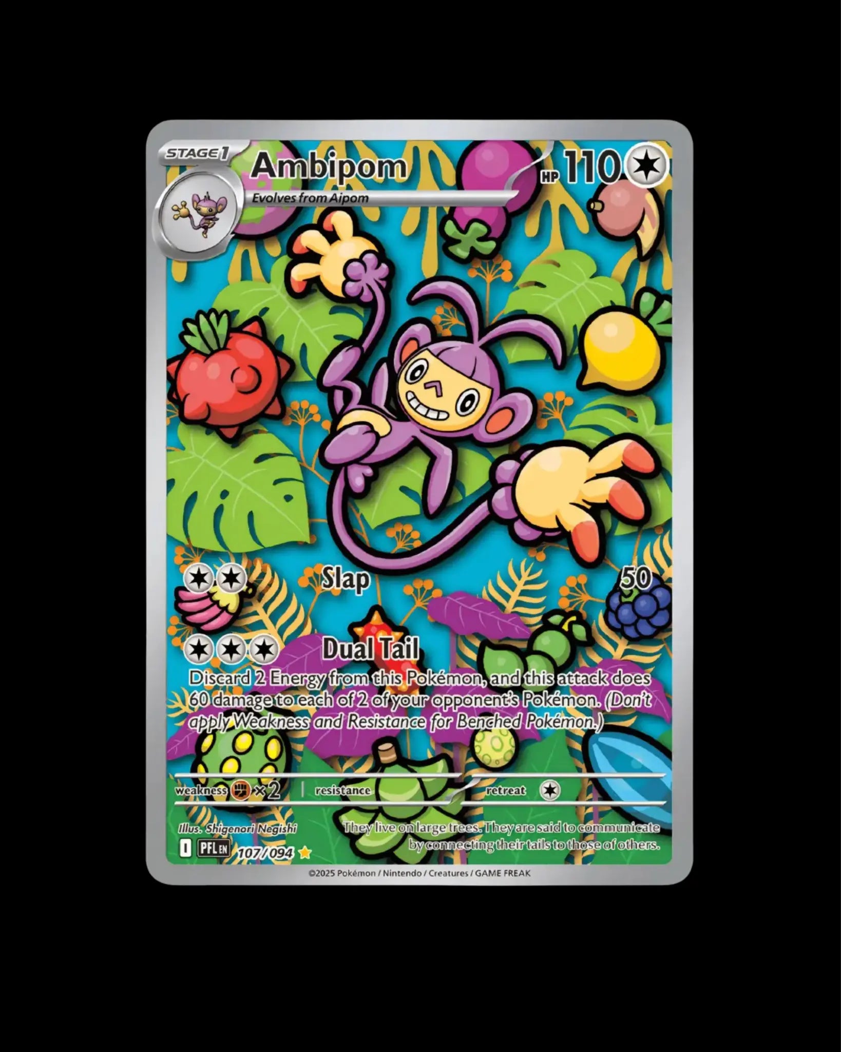 Pokémon TCG Ambipom 107/094 Phantasmal Flames English NM