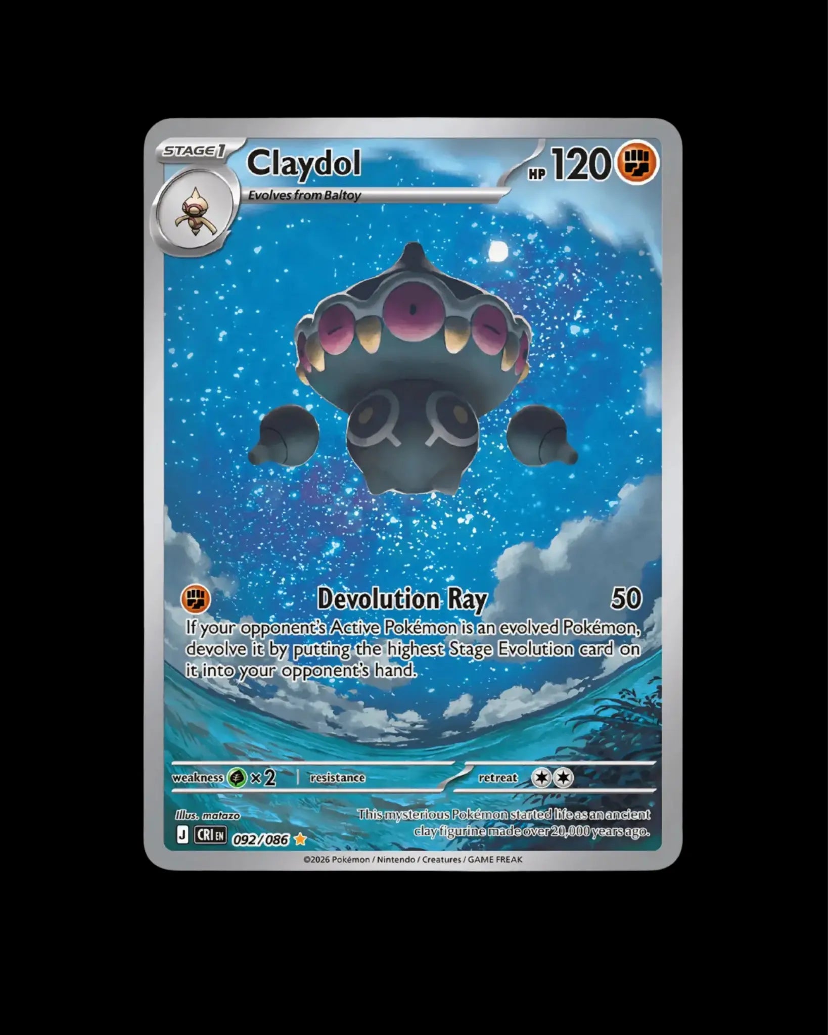 Pokémon TCG Claydol 092/086 Chaos Rising English NM – Crown Collectibles Co