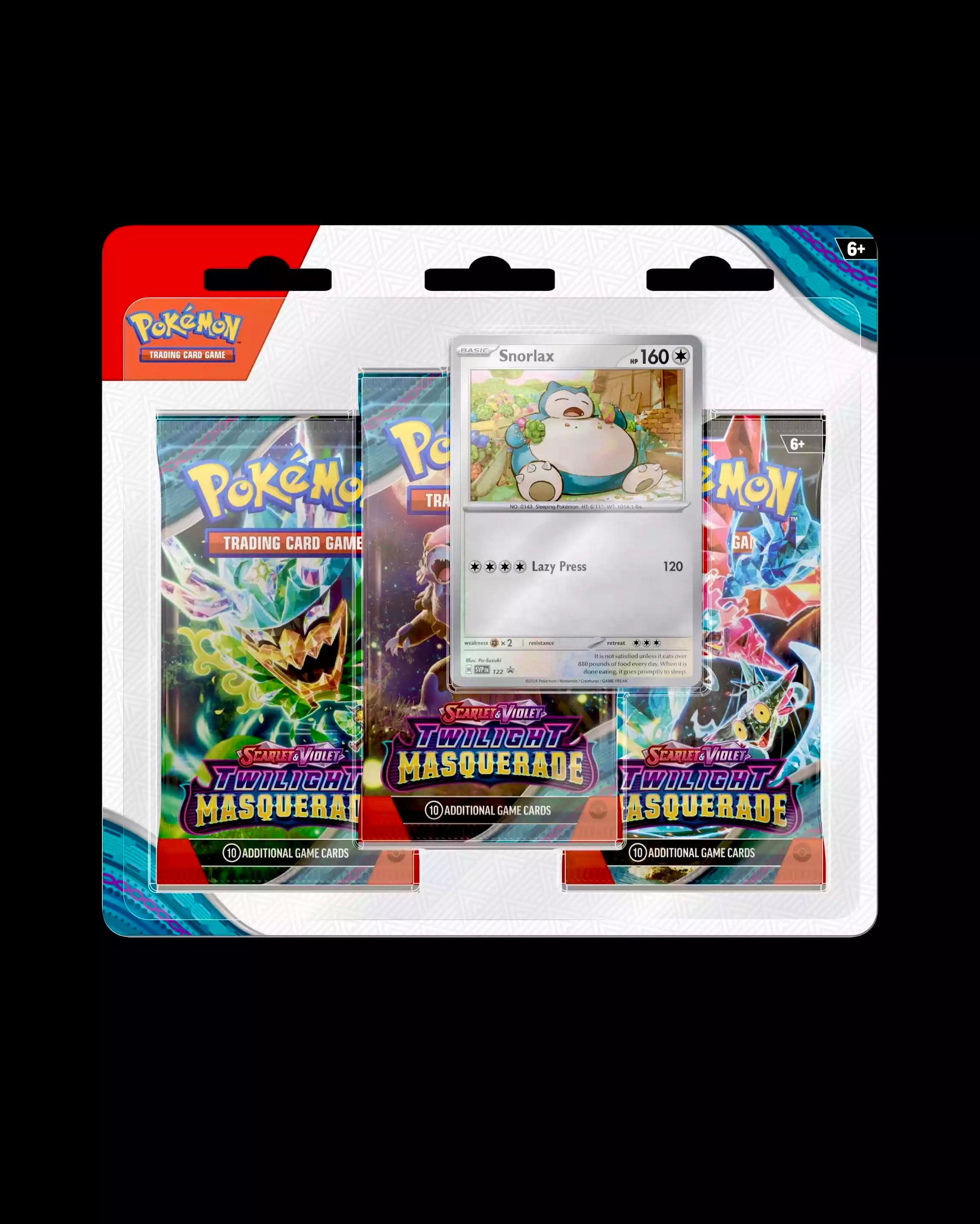 Pokémon TCG Scarlet & Violet Twilight Masquerade Snorlax 3-Pack Blister English
