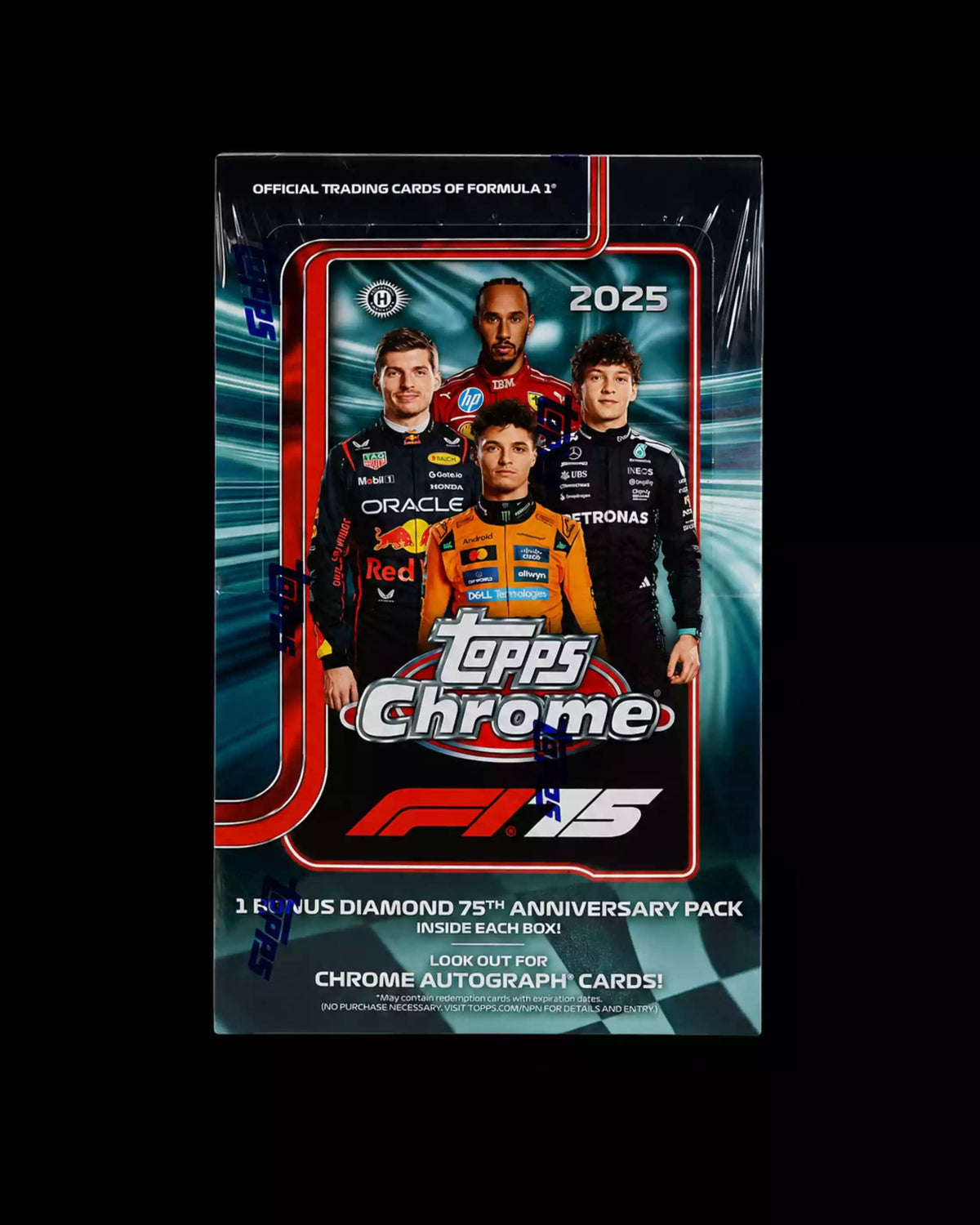 2025 Topps Chrome Formula 1 75th Anniversary Edition Hobby Box Factory Sealed English