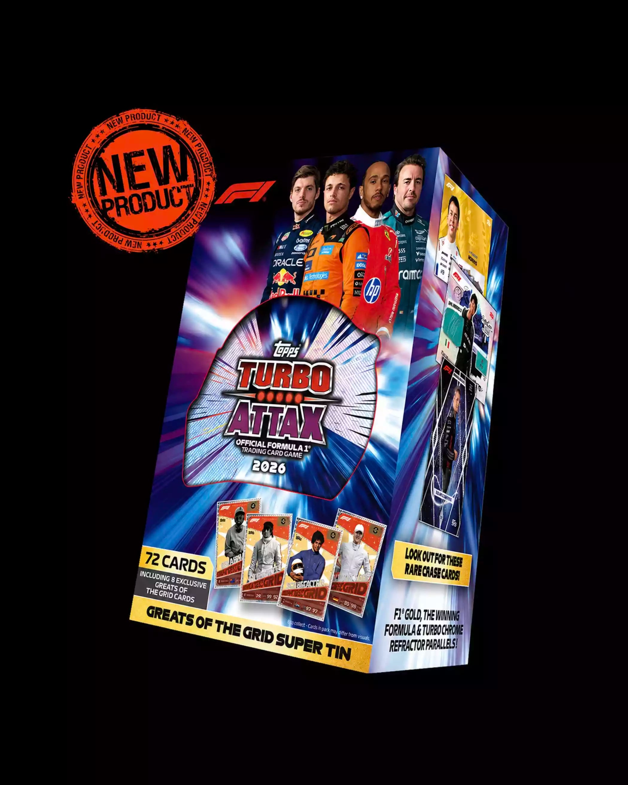 2026 Topps Turbo Attax Formula 1 Trading Card Game Greats Of The Grid Super Tin Factory Sealed English